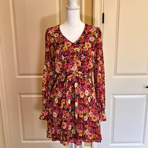 Aura Beautiful Long Sleeve Floral Dress